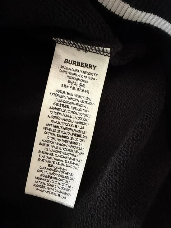 Burberry Black Crewneck Sweatshirt with White and Red Logo - Picture 7 of 7